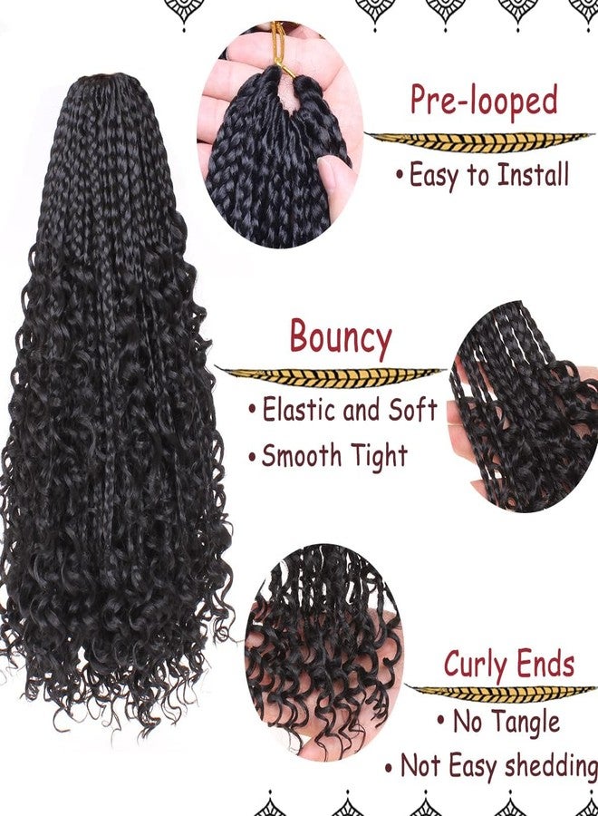 Beverlee Goddess Box Braids Crochet Hair 8 Inch 8 Packs Bob Bohemian Crochet Braids Curly Ends Messy Pre-looped Synthetic Curly Hair for Women - Image 3